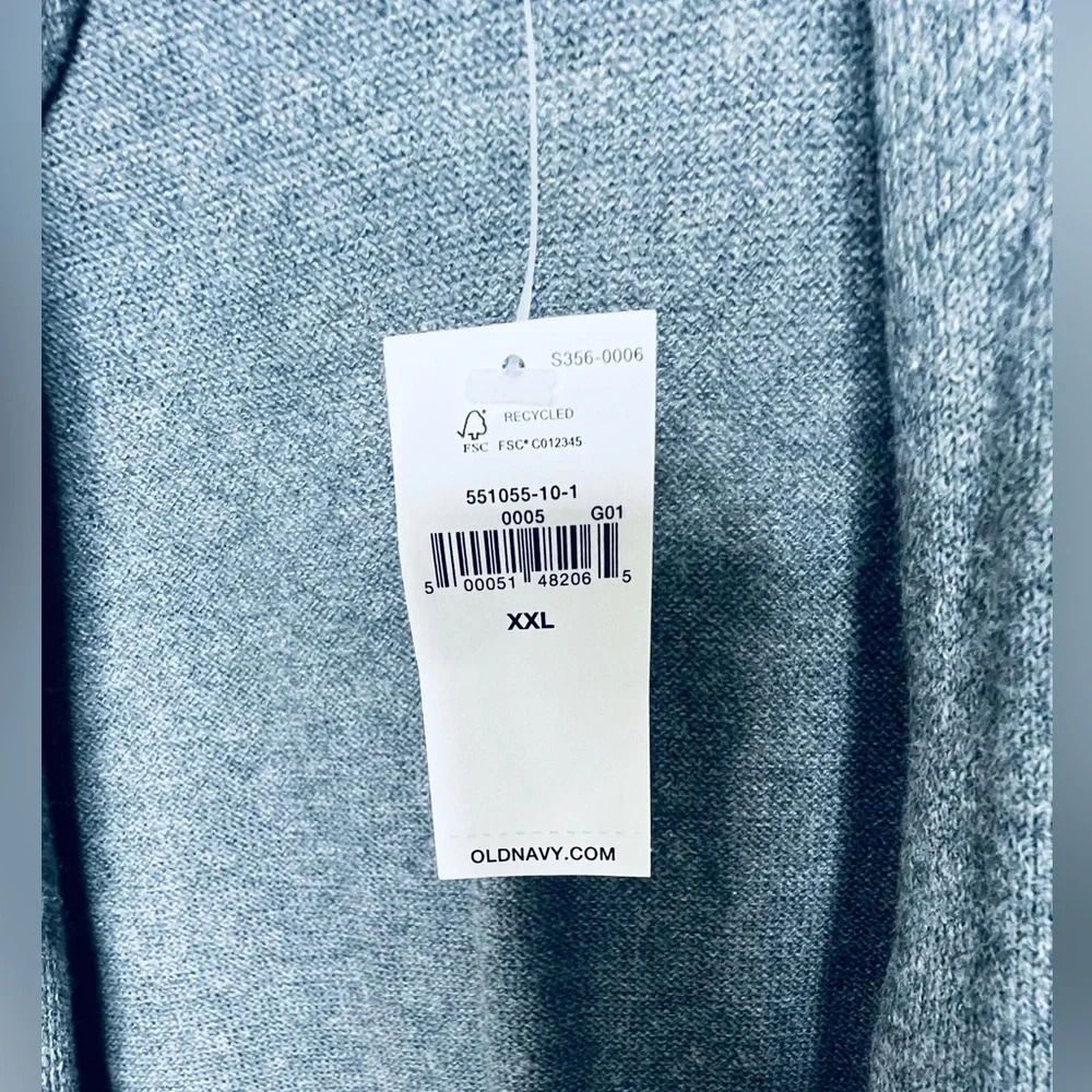 NWT- Old Navy Short Shawl-Collar Open Front Sweater,  Size XXL (20), Dark Gray - Picture 3 of 4